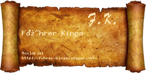 Führer Kinga névjegykártya